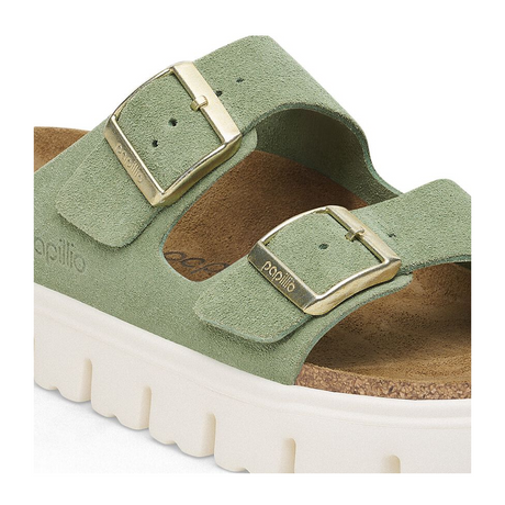 Birkenstock Arizona Chunky Slide Sandal (Women) - Green Tea Suede Sandal - Slide - The Heel Shoe Fitters