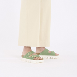 Birkenstock Arizona Chunky Slide Sandal (Women) - Green Tea Suede Sandal - Slide - The Heel Shoe Fitters