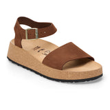 Birkenstock Glenda Narrow Wedge Sandal (Women) - Dark Tea Nubuck Sandal - Heel/Wedge - The Heel Shoe Fitters