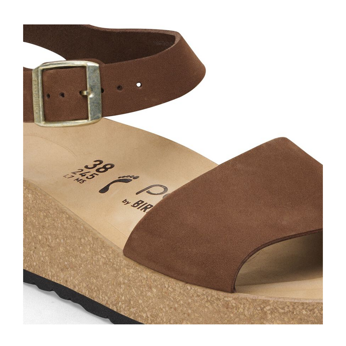 Birkenstock Glenda Narrow Wedge Sandal (Women) - Dark Tea Nubuck Sandal - Heel/Wedge - The Heel Shoe Fitters