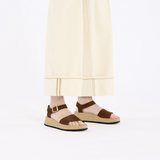 Birkenstock Glenda Narrow Wedge Sandal (Women) - Dark Tea Nubuck Sandal - Heel/Wedge - The Heel Shoe Fitters