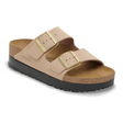 Birkenstock Arizona Platform Narrow Slide Sandal (Women) - Sandcastle Nubuck Sandal - Slide - The Heel Shoe Fitters