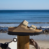 Birkenstock Arizona Platform Narrow Slide Sandal (Women) - Sandcastle Nubuck Sandal - Slide - The Heel Shoe Fitters