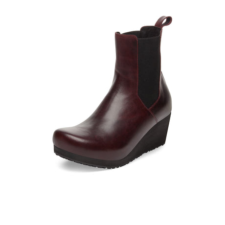 Birkenstock Ebba Narrow Chelsea Wedge Boot (Women) - Zinfandel Leather Boots - Casual - Low - The Heel Shoe Fitters