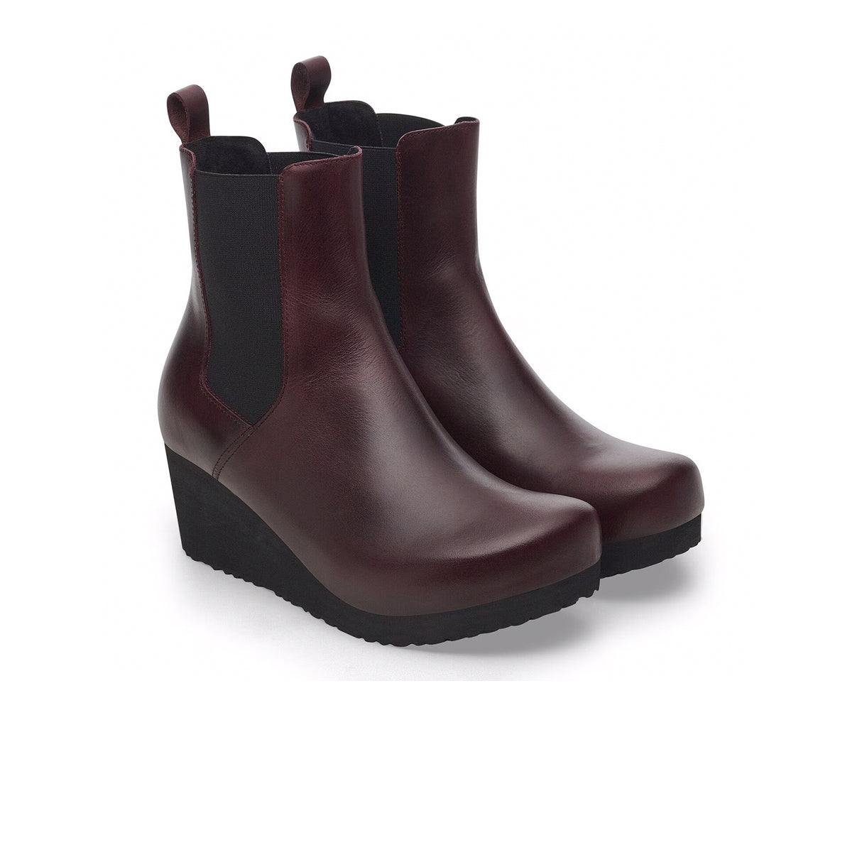 Birkenstock Ebba Narrow Chelsea Wedge Boot (Women) - Zinfandel Leather Boots - Casual - Low - The Heel Shoe Fitters