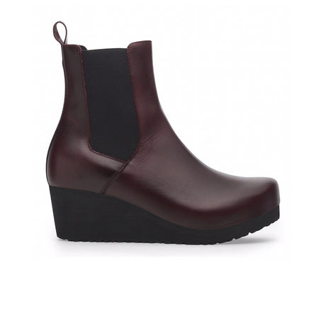 Birkenstock Ebba Narrow Chelsea Wedge Boot (Women) - Zinfandel Leather Boots - Casual - Low - The Heel Shoe Fitters