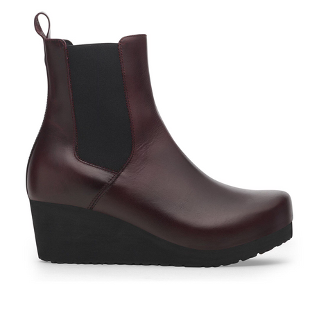 Birkenstock Ebba Narrow Chelsea Wedge Boot (Women) - Zinfandel Leather Boots - Casual - Low - The Heel Shoe Fitters