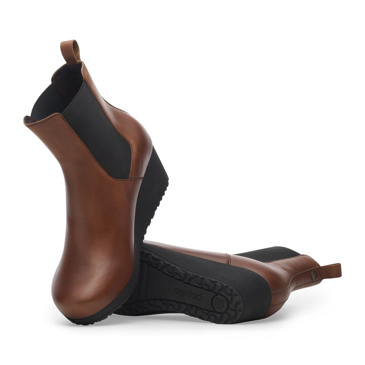 Birkenstock Ebba Narrow Chelsea Wedge Boot (Women) - Cognac Leather Boots - Casual - Low - The Heel Shoe Fitters