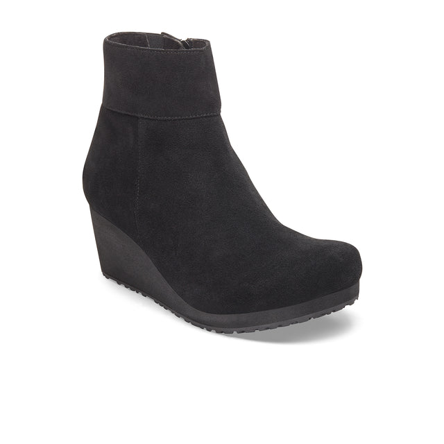 Birkenstock Ebba Narrow Wedge Boot (Women) - Black Suede Boots - Casual - Low - The Heel Shoe Fitters