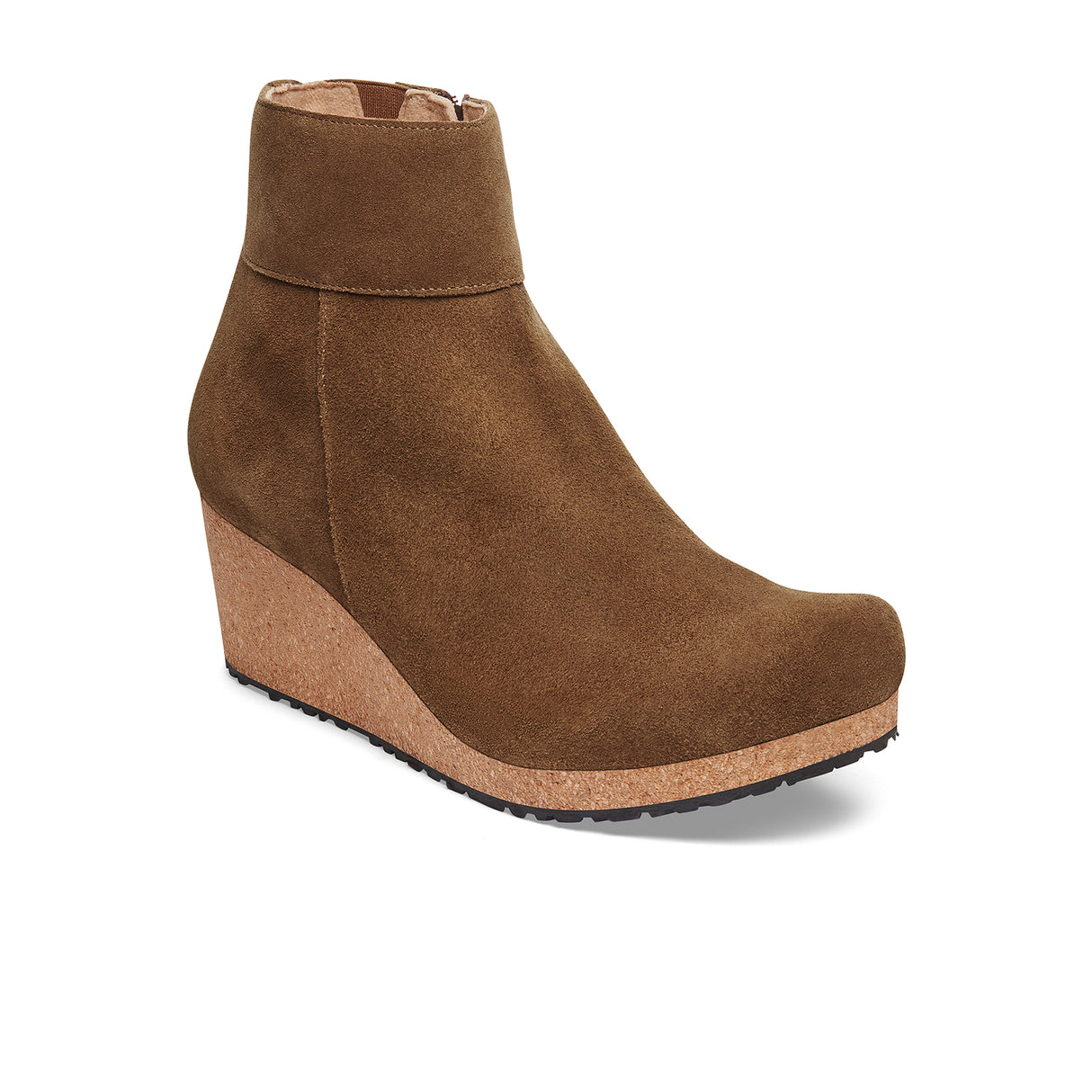 Birkenstock Ebba Narrow Wedge Boot (Women) - Dark Tea Suede Boots - Casual - Low - The Heel Shoe Fitters