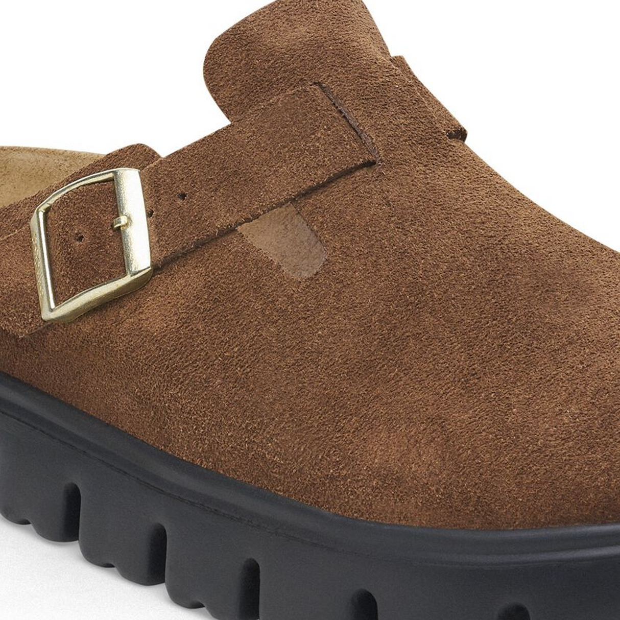 Birkenstock Boston Chunky Narrow Clog (Women) - Dark Tea Suede Dress-Casual - Clogs & Mules - The Heel Shoe Fitters