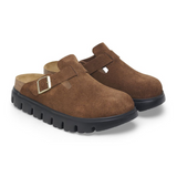 Birkenstock Boston Chunky Narrow Clog (Women) - Dark Tea Suede Dress-Casual - Clogs & Mules - The Heel Shoe Fitters