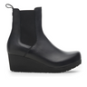 Birkenstock Ebba Narrow Chelsea Wedge Boot (Women) - Black Leather Boots - Casual - Low - The Heel Shoe Fitters
