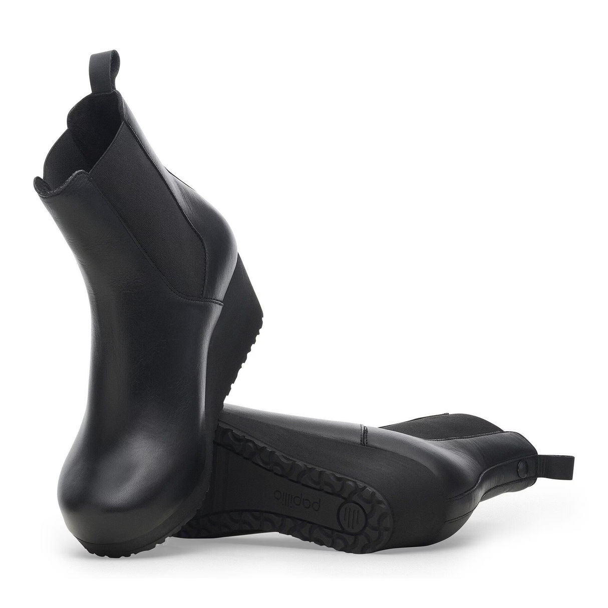 Birkenstock Ebba Narrow Chelsea Wedge Boot (Women) - Black Leather Boots - Casual - Low - The Heel Shoe Fitters