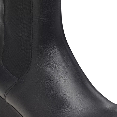Birkenstock Ebba Narrow Chelsea Wedge Boot (Women) - Black Leather Boots - Casual - Low - The Heel Shoe Fitters