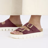 Birkenstock Arizona Chunky Slide Sandal (Women) - Berry Crush Suede Sandal - Slide - The Heel Shoe Fitters