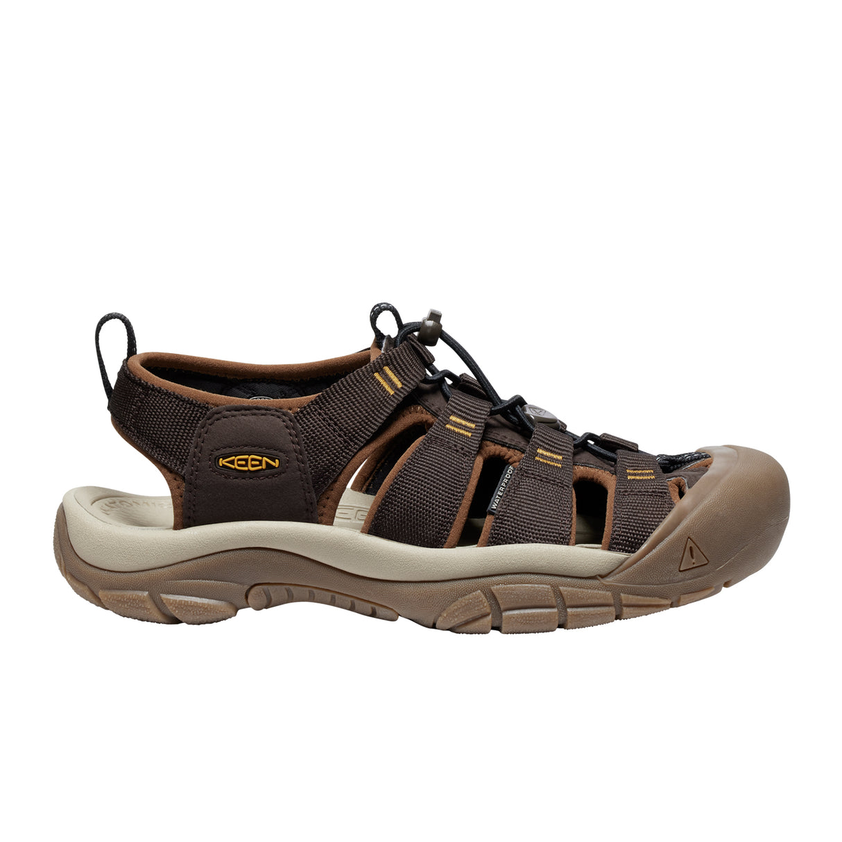 Keen Newport H2 Active Sandal (Men) - Java/Golden Yellow Sandal - Active - The Heel Shoe Fitters