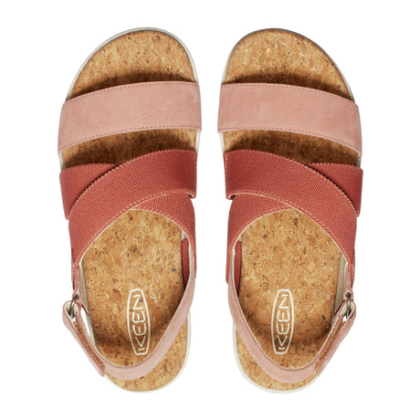 Keen Elle Criss Cross Backstrap Sandal (Women) - Baked Clay/Cork Sandal - Backstrap - The Heel Shoe Fitters