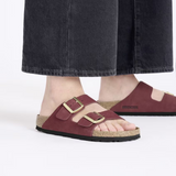 Birkenstock Arizona Soft Footbed Slide Sandal (Women) - Zinfandel Nubuck Sandal - Slide - The Heel Shoe Fitters