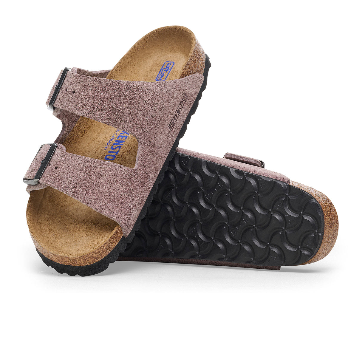 Birkenstock Arizona Soft Footbed Narrow Slide Sandal (Women) - Faded Purple Suede Sandal - Slide - The Heel Shoe Fitters