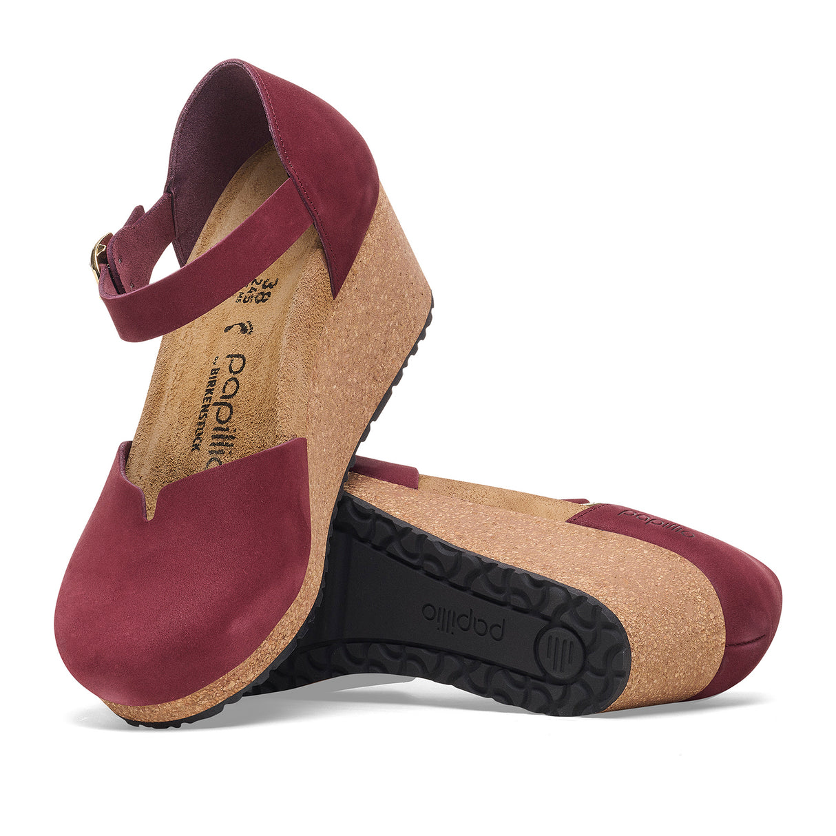 Birkenstock Mary Narrow Wedge Sandal (Women) - Zinfandel Nubuck Dress-Casual - Heels - The Heel Shoe Fitters