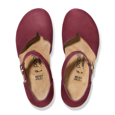 Birkenstock Mary Narrow Wedge Sandal (Women) - Zinfandel Nubuck Dress-Casual - Heels - The Heel Shoe Fitters