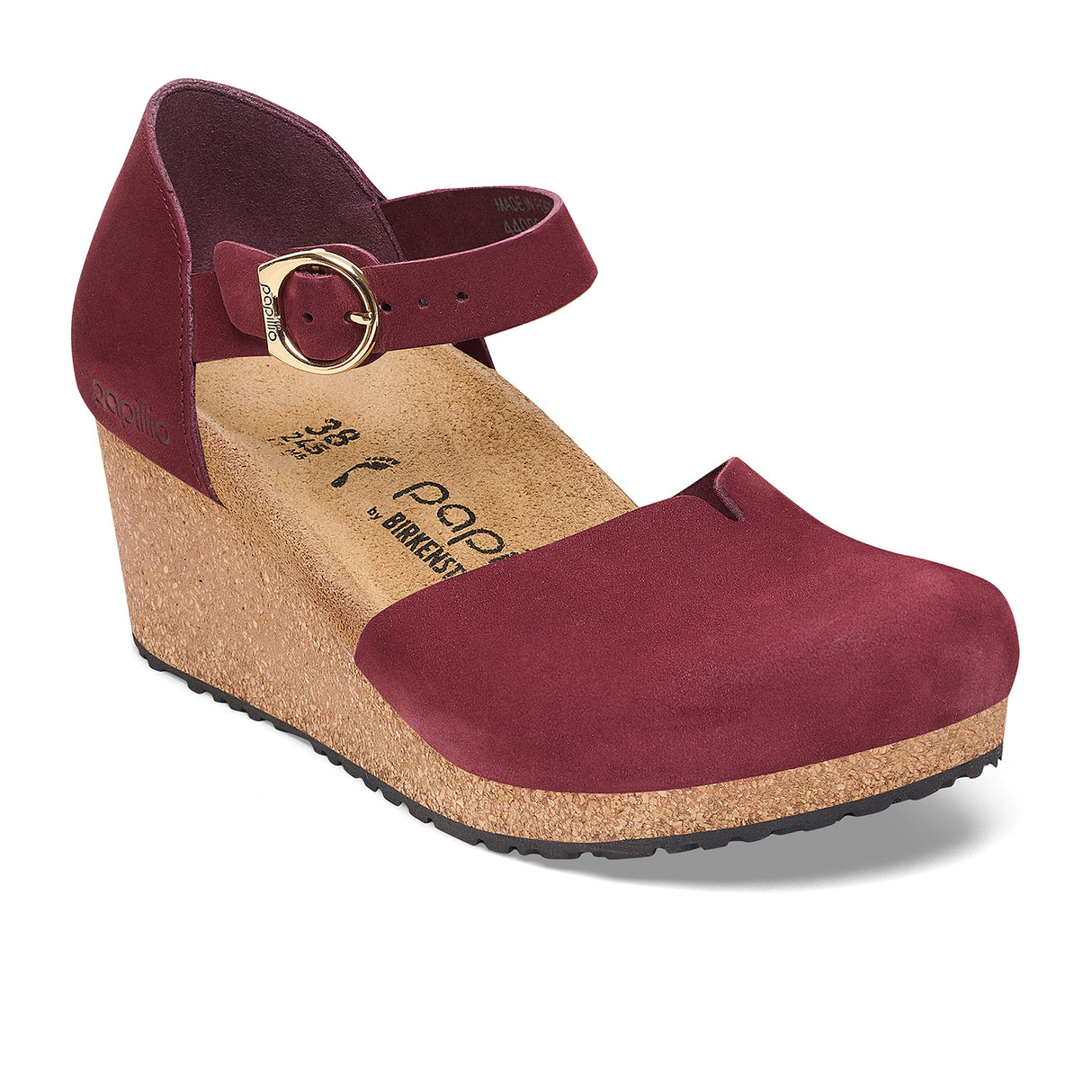 Birkenstock Mary Narrow Wedge Sandal (Women) - Zinfandel Nubuck Dress-Casual - Heels - The Heel Shoe Fitters