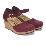 Birkenstock Mary Narrow Wedge Sandal (Women) - Zinfandel Nubuck Dress-Casual - Heels - The Heel Shoe Fitters