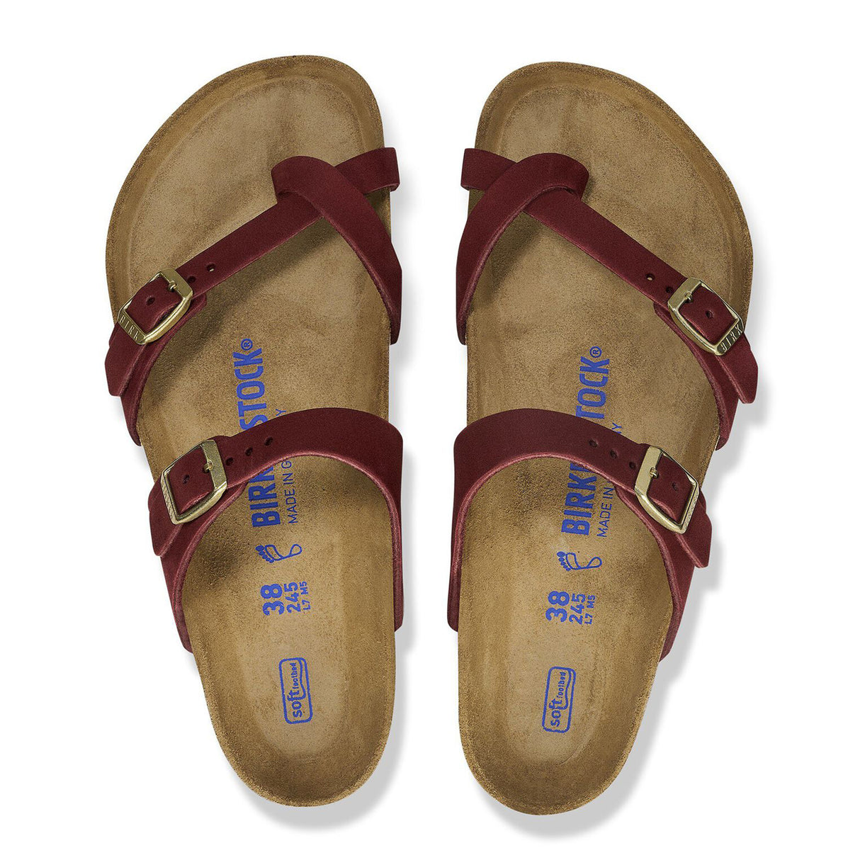 Birkenstock Mayari Soft Footbed Slide Sandal (Women) - Zinfandel Nubuck Sandal - Slide - The Heel Shoe Fitters