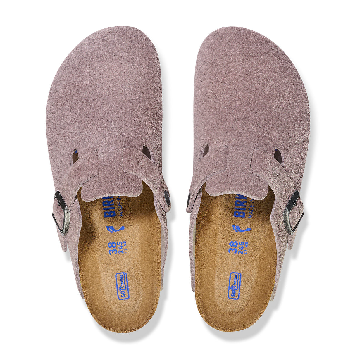 Birkenstock Boston Soft Footbed Narrow Clog (Women) - Faded Purple Suede Dress-Casual - Clogs & Mules - The Heel Shoe Fitters