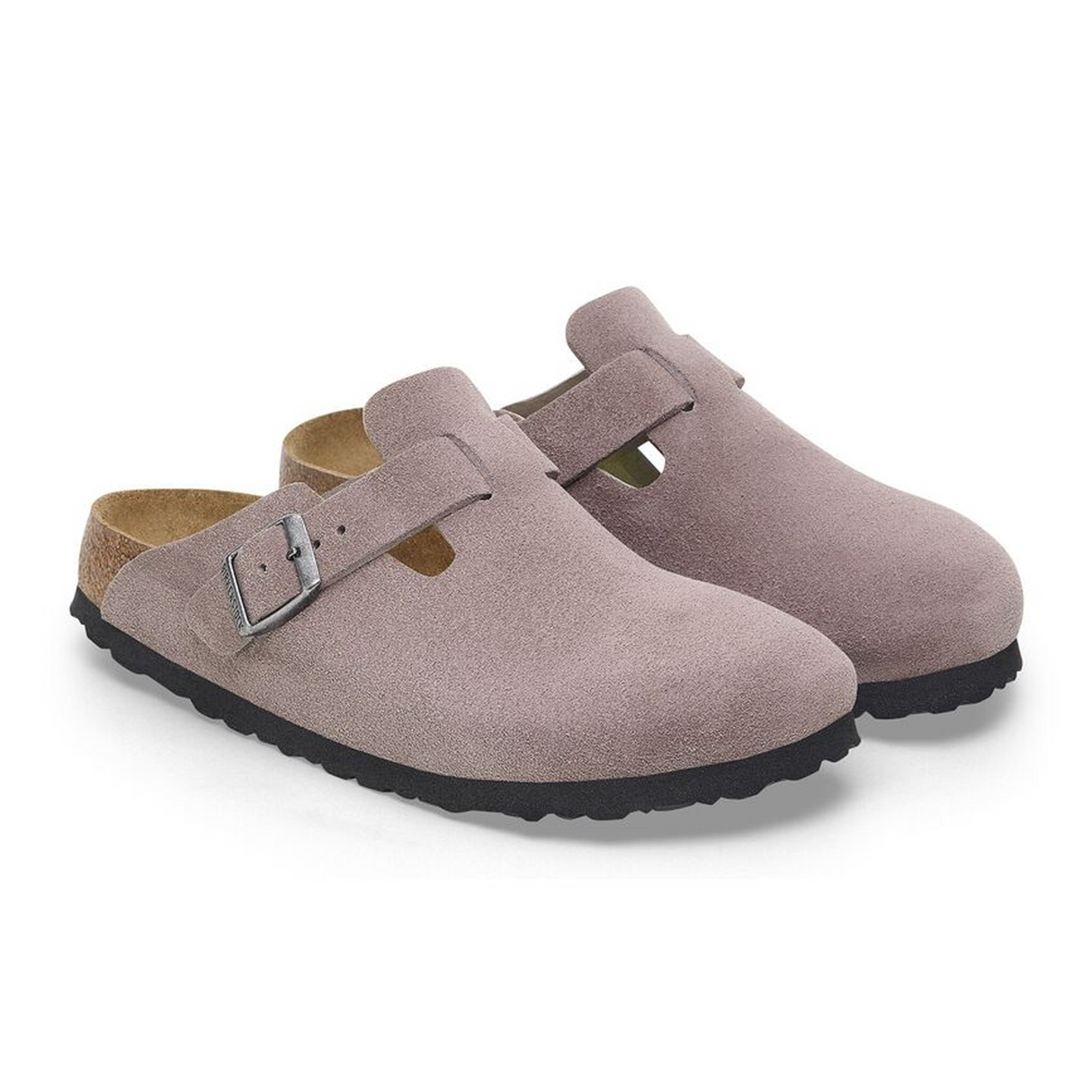 Birkenstock Boston Soft Footbed Narrow Clog (Women) - Faded Purple Suede Dress-Casual - Clogs & Mules - The Heel Shoe Fitters