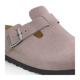 Birkenstock Boston Soft Footbed Narrow Clog (Women) - Faded Purple Suede Dress-Casual - Clogs & Mules - The Heel Shoe Fitters