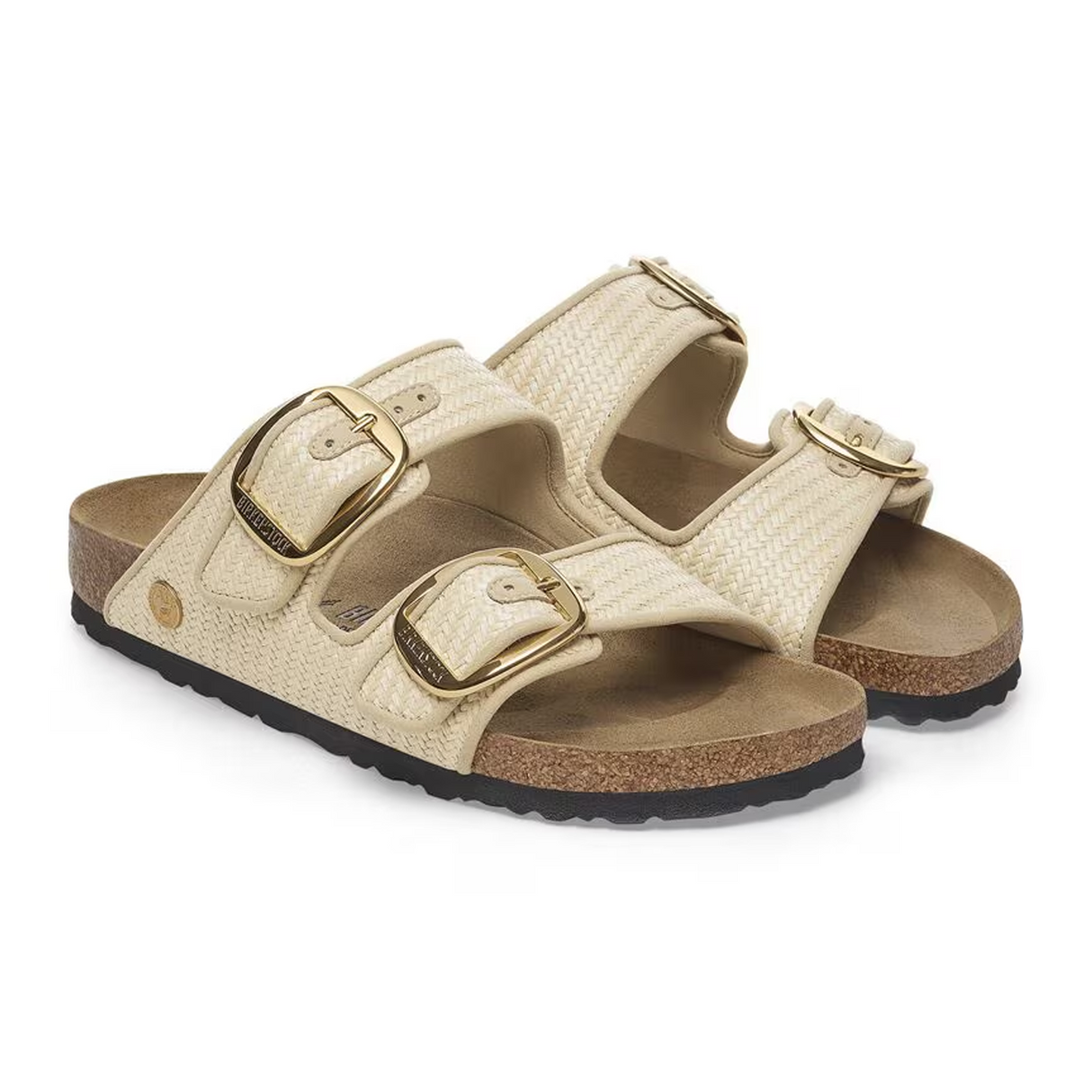 Birkenstock Arizona Big Buckle Narrow Slide Sandal (Women) - Raffia Natural Sandal - Slide - The Heel Shoe Fitters