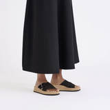 Birkenstock Almina Narrow Slide Sandal (Women) - Black Nubuck Sandal - Slide - The Heel Shoe Fitters