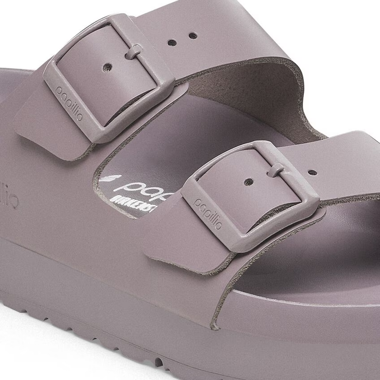Birkenstock Arizona Flex Platform Slide Sandal (Women) - Faded Purple Leather Sandal - Slide - The Heel Shoe Fitters