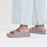 Birkenstock Arizona Flex Platform Slide Sandal (Women) - Faded Purple Leather Sandal - Slide - The Heel Shoe Fitters