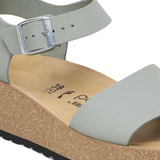 Birkenstock Glenda Narrow Wedge Sandal (Women) - Pure Sage Nubuck Sandal - Heel/Wedge - The Heel Shoe Fitters
