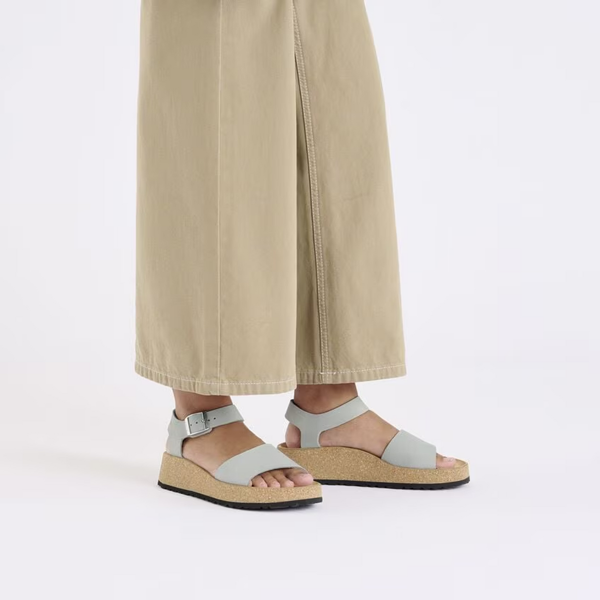 Birkenstock Glenda Narrow Wedge Sandal (Women) - Pure Sage Nubuck Sandal - Heel/Wedge - The Heel Shoe Fitters