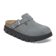 Birkenstock Boston Chunky Clog (Women) - Basalt Gray Suede Dress-Casual - Clogs & Mules - The Heel Shoe Fitters