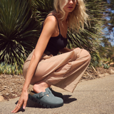 Birkenstock Boston Chunky Clog (Women) - Basalt Gray Suede Dress-Casual - Clogs & Mules - The Heel Shoe Fitters