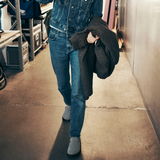 Birkenstock Boston Chunky Clog (Women) - Basalt Gray Suede Dress-Casual - Clogs & Mules - The Heel Shoe Fitters