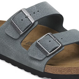 Birkenstock Arizona Slide Sandal (Men) - Desert Buck Basalt Gray Nubuck Sandal - Slide - The Heel Shoe Fitters