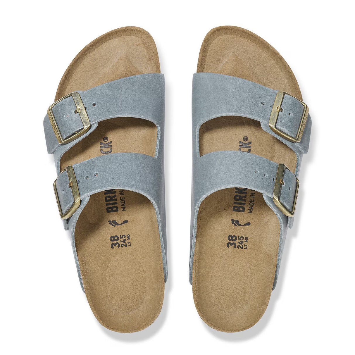 Birkenstock Arizona Slide Sandal (Women) - Basalt Gray Oiled Leather Sandal - Slide - The Heel Shoe Fitters