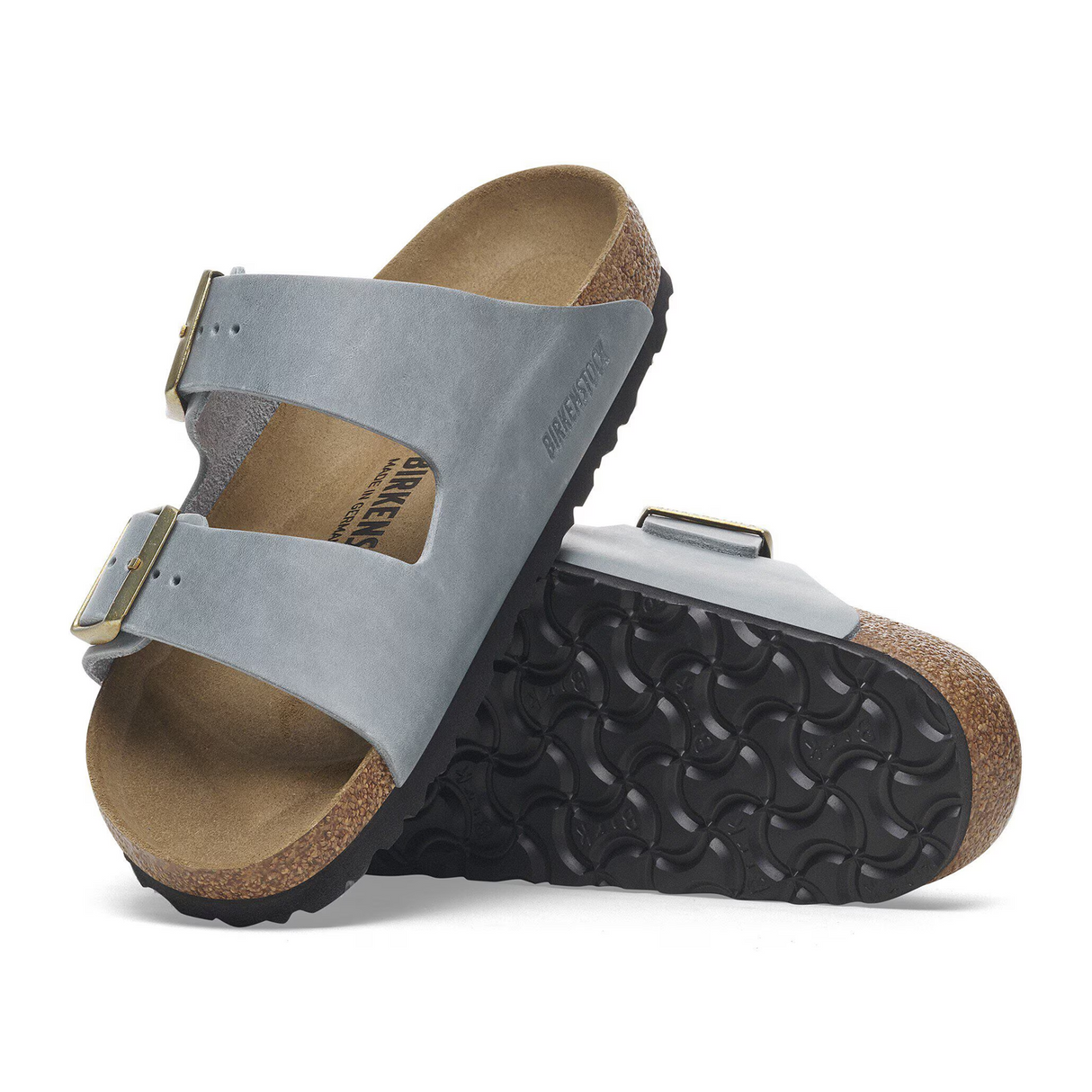 Birkenstock Arizona Slide Sandal (Women) - Basalt Gray Oiled Leather Sandal - Slide - The Heel Shoe Fitters