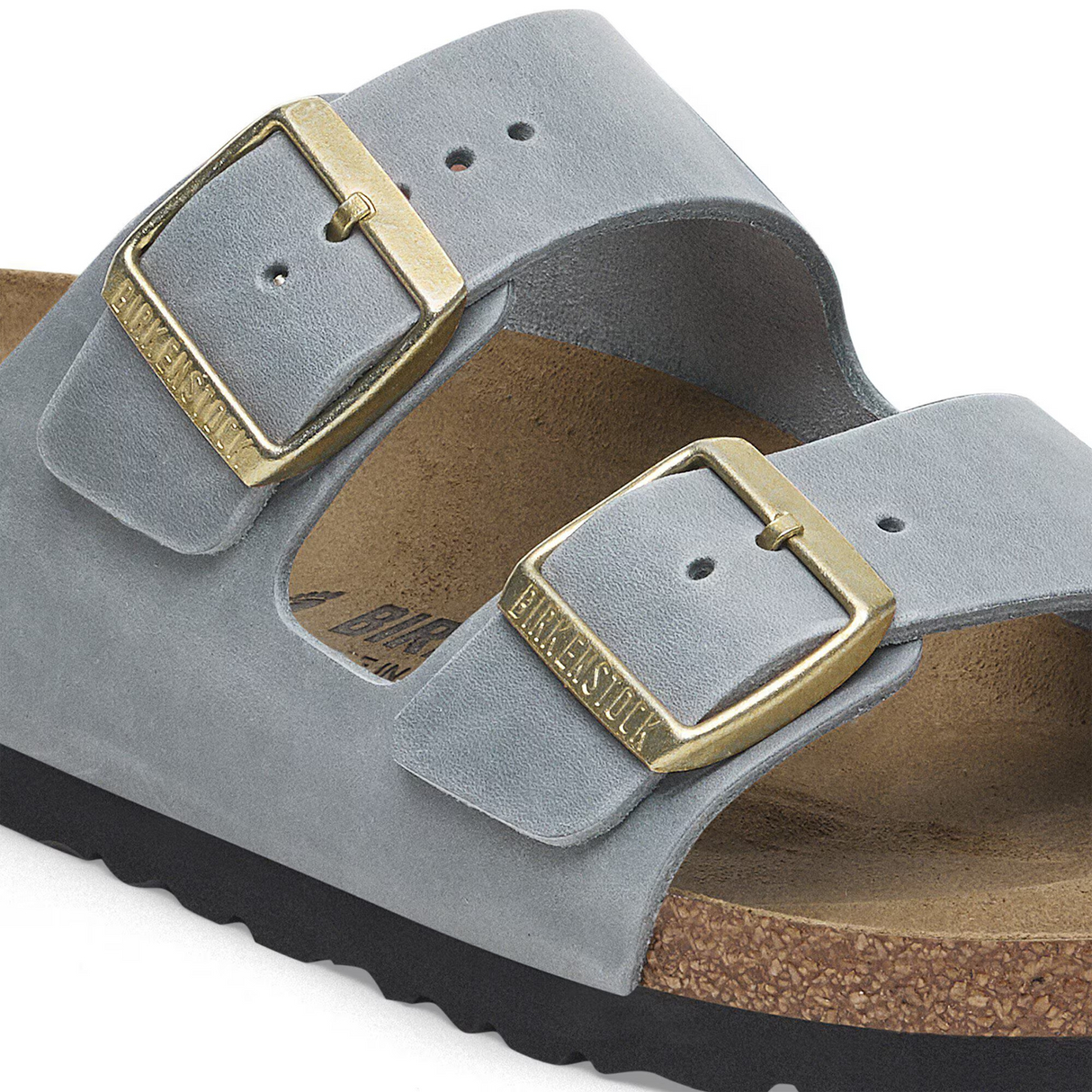 Birkenstock Arizona Slide Sandal (Women) - Basalt Gray Oiled Leather Sandal - Slide - The Heel Shoe Fitters