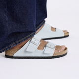 Birkenstock Arizona Narrow Slide Sandal (Women) - Baby Blue Suede Sandal - Slide - The Heel Shoe Fitters