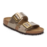 Birkenstock Sydney Luxe Buckle Slide Sandal (Women) - Graceful Taupe Birko-Flor