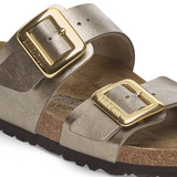 Birkenstock Sydney Luxe Buckle Slide Sandal (Women) - Graceful Taupe Birko-Flor Sandal - Slide - The Heel Shoe Fitters