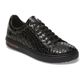 Birkenstock Bend Narrow Sneaker (Women) - Embossed Croc Black Leather Athletic - Casual - Slip On - The Heel Shoe Fitters