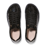 Birkenstock Bend Narrow Sneaker (Women) - Embossed Croc Black Leather Athletic - Casual - Slip On - The Heel Shoe Fitters